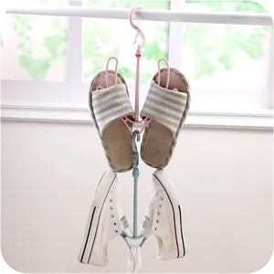 Seche-chaussures en plastique coupe-vent double couche crochet pour balcon organisateur