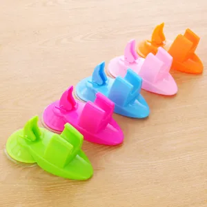 Adjustable suction cup shower head holder plastic wall mount bracket bathroom accessory