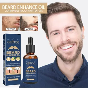 EELHOE beard enhancement oil 30ml nourishes thickens and softens rough facial hair for men