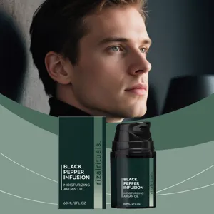 Olio idratante per barba e viso con olio di argon, cura quotidiana leggera per uomini 60ml