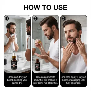 Beard care essential oil for gentle moisturizing, softening, and daily grooming.
