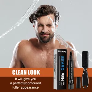 Kit de lápiz de barba Eelhoe para hombres, relleno impermeable y cepillo moldeador.