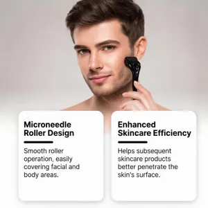 Vue détaillée du rouleau microneedle facial professionnel pour une meilleure absorption.
