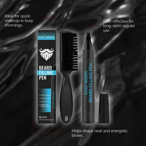 East Moon beard filling pen kit with brush for men grooming black color 2ml cosmetic tool