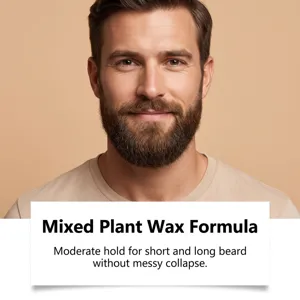 Professional beard styling wax with natural plant formula for daily grooming and firm hold.
