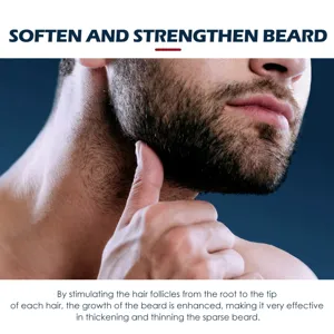 Beard care oil for men, softening and strengthening beard roots, nourishing facial hair essence.