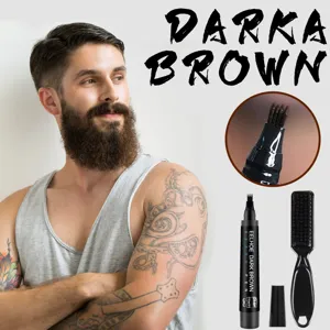 Kit de lápiz para barba EELHOE para hombres, lápiz rellenador de barba impermeable con cepillo.