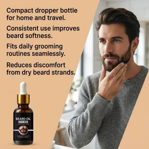 Men beard care essential oil moisturizing and softening grooming dropper bottle for daily use