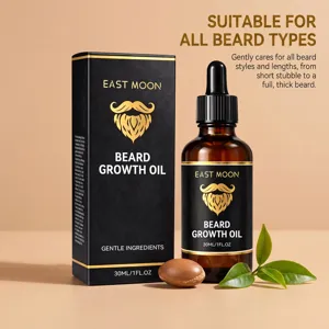 East Moon beard growth oil 30ml with dropper, gentle ingredients for all beard types care.