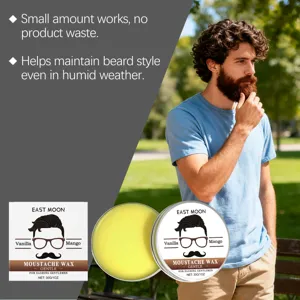 EAST MOON men's beard wax provides gentle styling and smooth care for daily grooming.