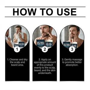 EAST MOON anti-fungal beard cream for men, lightweight and refreshing daily hair care.