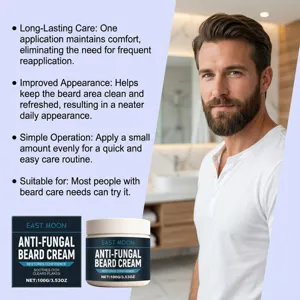 EAST MOON Men Anti-Fungal Beard Cream 100g Refreshing Care Grooming Balm for Daily Use