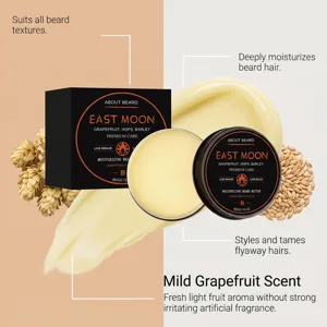 Beard butter balm for men grooming, moisturizing and styling with mild grapefruit scent 60g