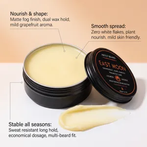 East Moon beard styling butter matte finish dual wax hold nourishing 80g grooming wax