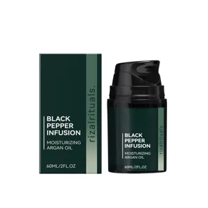 Olio per la Cura della Barba da Uomo Olio Essenziale Idratante Viso con Olio di Argan ed Estratto di Pepe Nero