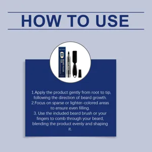 Instrucciones detalladas del lápiz de barba East Moon, relleno natural resistente al agua.