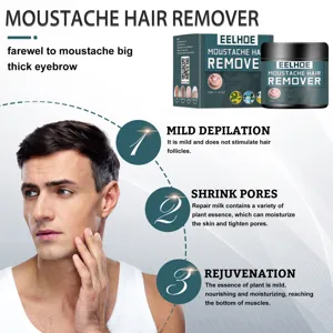 Eelhoe creme depilatoire visage homme pour soin doux de la moustache et de la barbe.