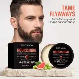 EAST MOON Burro Nutriente per Barba 80g Pompelmo Luppolo Balsamo Modellante Uomo