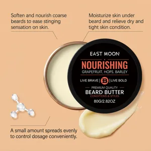 EAST MOON burro da barba nutriente 80g ammorbidisce i peli ispidi e idrata la pelle secca.
