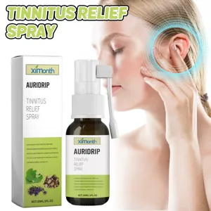 Vue détaillée du spray soulagement acouphènes Ximonth, soin des oreilles et formule apaisante.