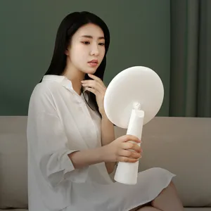 Desktop LED makeup mirror with smart fill light, 3-color soft lighting for vanity dressing table.