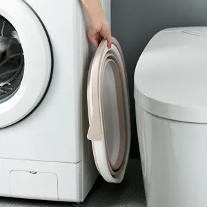 Gran cubo de fregona plegable y portátil que ahorra espacio para la limpieza del hogar