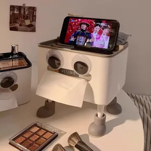 Boîte à mouchoirs de bureau mignonne avec support téléphone, organiseur déco salon créatif.