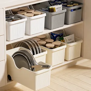 Scatola Portaoggetti in Plastica Organizzatore per Armadio Grande Capacidad con Ruote Portabottiglie da Cucina