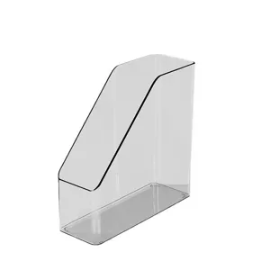 Porta file da scrivania grigio trasparente e pratico organizer per libri da ufficio