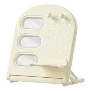 Organizador de papelería de escritorio plegable con panel perforado portalápices crema