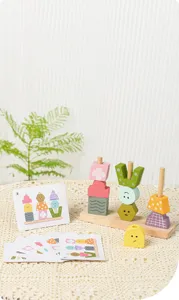 Wooden logical thinking training stacking puzzle toy for early childhood education.