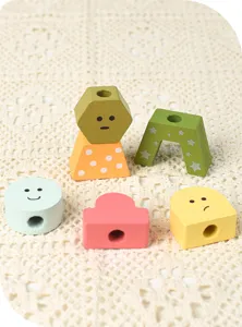 Wooden creative assembly building blocks early education desktop puzzle matching toy