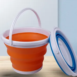 Secchio in Silicone Pieghevole Contenitore d'Acqua Retrattile Portatile Per Autolavaggio Pesca Viaggi all'Aperto Conservazione Domestica