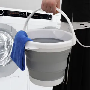 Secchio di plastica pieghevole portatile retrattile per uso domestico ispessito per viaggi all'aperto