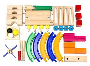 Houten rail bouwstenen detail componenten set voor kinderen DIY educatief speelgoed.