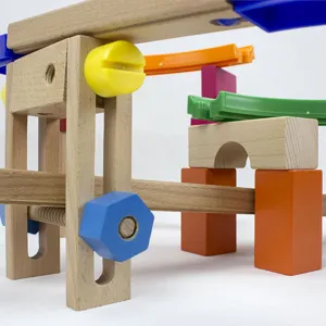 Houten knikkerbaan bouwset DIY bouwstenen set voor kinderen educatief speelgoed