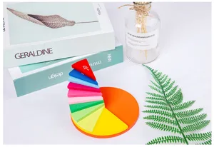 Montessori wooden math fraction puzzle toy for kids, colorful sorting early learning disk set.