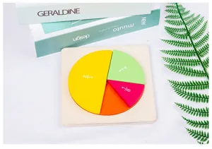 Montessori wooden fraction puzzle toy for kids early math learning educational toy