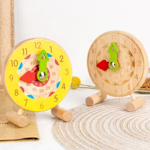 Modelo de reloj de madera de dos manecillas material didactico de matematicas