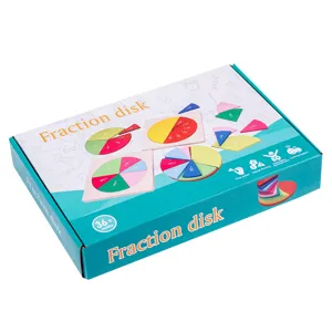 Montessori wooden fraction disk puzzle toy, early education learning math puzzle for kids.