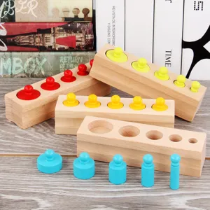 Montessori blocs de cylindres en bois jouet éducatif préscolaire matériel montessorien