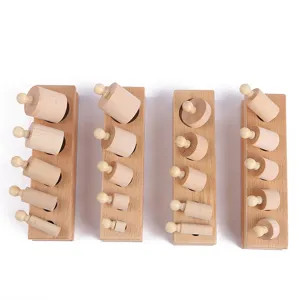 Montessori blocs de cylindres en bois jeu éducatif apprentissage précoce jouet pour enfants