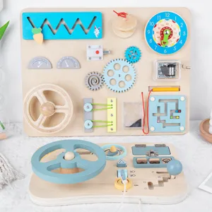 Montessori Busy Board Giocattolo Sensoriale in Legno Educativo Apprendimento per Bambini Piccoli Attività Sviluppo Abilità