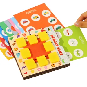 Jeu de mémoire en bois Montessori jouet éducatif cartes assorties pour apprentissage.