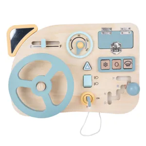 Montessori Tavolo Attività in Legno Giocattolo Sensoriale Dashboard Auto Bambini