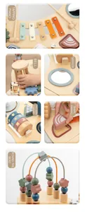 Montessori Holz Beschäftigungstafel Aktivitätstisch Kleinkind Spielzeug Geschenk neu