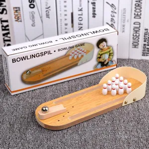 Children Wooden Bowling Toy Set Desktop Parent Child Interactive Game Kids Indoor Sports Educational Toy