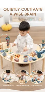 Montessori Holz Aktivitätstisch Baby Busy Board Früherziehung Lernspielzeug Geschenk