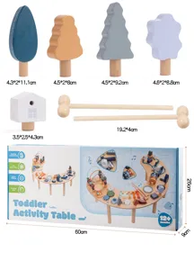 Holz Kleinkind Aktivitätstisch Sensorik Spielzeug mit Formblöcken, Lernspielzeug Geschenk.