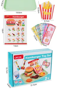 Kids play food hamburger toy set simulation fast food kitchen cooking toy kitchen playset gift
